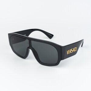 Versace Women Sunglasses Black Dark Grey Pilot VE4439 GB1/87 NEW AUTHENTIC